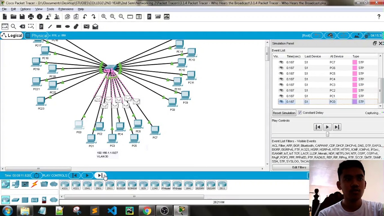 CCNA2 SRWE | 3.1.4 Packet Tracer - Who Hears The Broadcast - YouTube