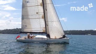 Made Furling System in boom furling system on a Luca Brenta 42.