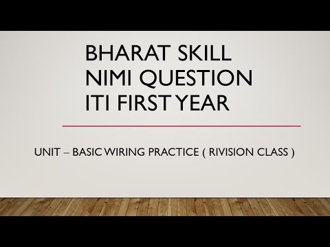 Bharat Skill Question Solution Iti 1st Year Electrician - YouTube