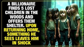 A BILLIONAIRE FINDS 5 LOST CHILDREN IN THE WOODS, OFFERS SHELTER, AND IS SHOCKED UPON RETURNING HOME