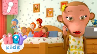 Five Little Monkeys jumping on the bed 🎤 KARAOKE | HeyKids Nursery Rhymes