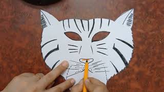 White Tiger face mask | how to make tiger face mask | paper artesanal de tigre | white tiger craft