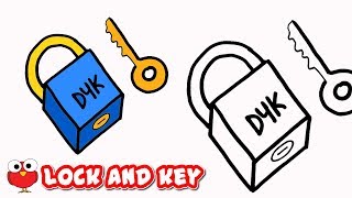 How To Draw Lock and  Key Step By Step For Kids Easy Art Lesson Simple Tutorial | Draw4kids