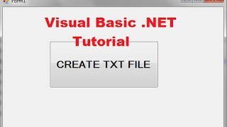 Visual Basic .NET Tutorial 34 - How to Create and Write to a Text File in VB .NET