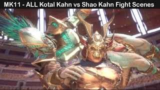 Mortal Kombat 11 - All Kotal Kahn vs Shao Kahn Fight Scenes
