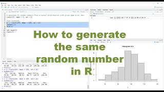 R programming | How to generate the same random numbers in R | 1 minute tutorial