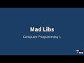 Java Mad Libs