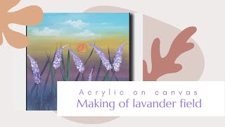 Lavender field Painting | Acrylic Landscape Painting for Beginners Step by Step | Easy Acrylic Demo