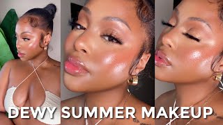 GRWM || My Go-To Dewy Summer Makeup Routine | Glowy/Bronzy Face & Body