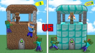 1$ ZOMBIE CASTLE VS 1000$ ZOMBIE CASTLE! 😱 - Minecraft