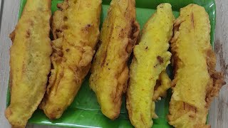 ശര്‍ക്കരയും തേങ്ങയും നിറച്ച പഴം പൊരി | Stuffed banana fry