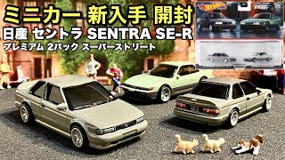 【ミニカー 新入手 開封】日産・セントラ（3代目）【Hot Wheels】ホットウィール プレミアム 2パック '91 日産セントラ SE-R【トミカ サイズ ミニカー】後半／プチ整形『ホイール着色』