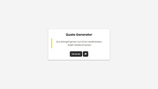 Create a Quote Generator Web App | HTML, CSS, JavaScript Tutorial