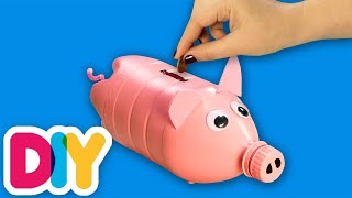 How to make a PIGGY BANK Using a Recycled Bottle | Fast-n-Easy | DIY Labs