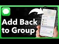 How To Add Yourself Back To Group Text On iPhone