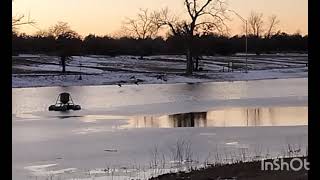 Canadian Geese landing at 10 acre lake