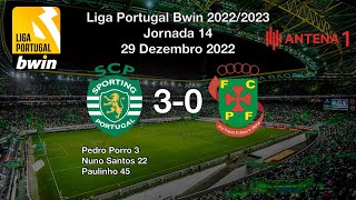 Sporting x Paços Ferreira 3-0 Relato Golos Rádio Antena 1 | Liga Portugal Bwin 2022/2023 Jornada 14