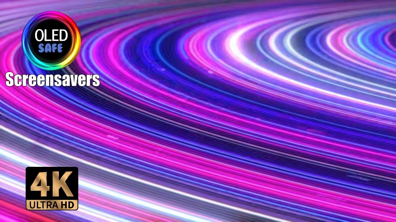 Abstract Neon Rings Screensaver 10 Hours Oled Safe Youtube