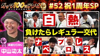 １周年SP後半戦！ナベプロレスでついに決着！/出演:中山功太、鬼越トマホーク、市川刺身（そいつどいつ）、前野悠介（クロスバー直撃）【フル動画 #52】＜後編＞