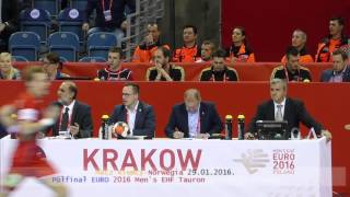 Sędziowie techniczni mecz Niemcy-Norwegia Półfinał EURO EFH 2016 piłka ręczna Mistrzostwa Europy.