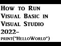 How to run visual basic in visual studio 2022