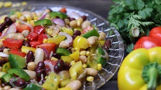 Healthy Mexican Bean Salad Recipe | Mix Beans Salad