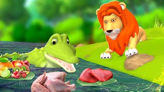 புத்திசாலி முதலை மற்றும் சிங்கம் - Lion and Clever Crocodile Story 3D Tamil Moral Stories | JOJO TV