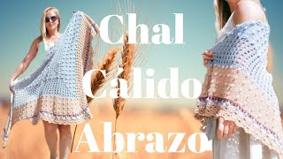 Cómo tejer un precioso chal a crochet 🪷 Chal Cálido Abrazo 🪷