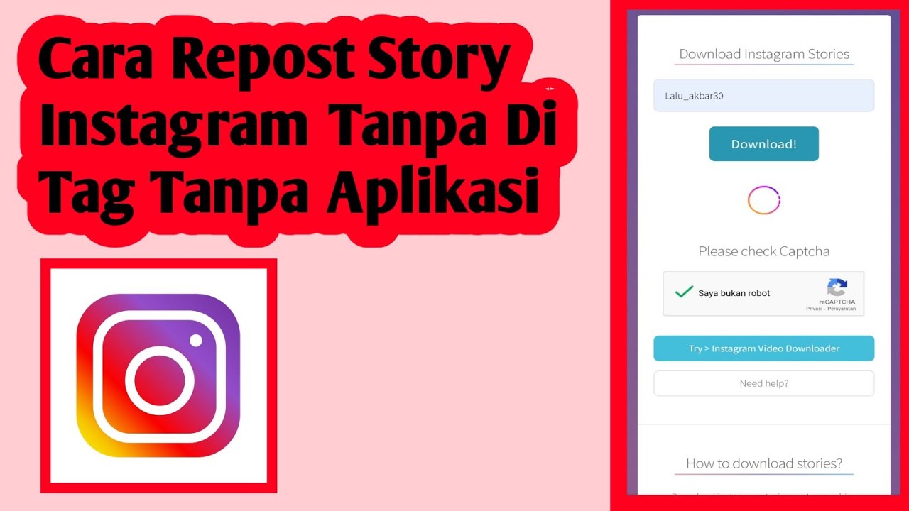 Cara Repost Story Instagram Tanpa Kita Di Tag Dan Tanpa Aplikasi - YouTube