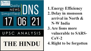 THE HINDU Analysis, 17 June 2021 (Daily Current Affairs for UPSC IAS) – DNS
