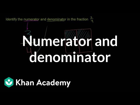 Numerator and denominator of a fraction | Fractions | Pre-Algebra | Khan Academy Numerator and denominator of a fraction | Fractions | Pre-Algebra | Khan Academy