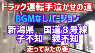 BGMなしバージョン【トラック運転手】断崖絶壁のグネグネ道　親不知　子不知　新潟県　国道8号線　運転手泣かせの道を走ってみた　長距離トラック運転手　2022/05/22 @CARLIFENET