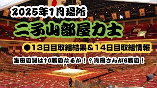 大相撲 1月場所 二子山部屋力士の13日目取組結果＆14日目取組情報 生田目関vs獅司は！？ #二子山部屋 #1月場所 #生田目 #大相撲 #十両