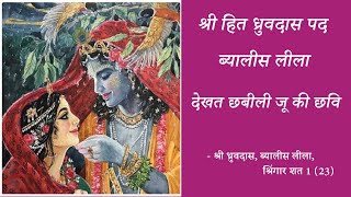 Shri Hit Dhruvdas Pad | Dekhat Chabeeli Ju ki | श्रीहित ध्रुवदासजी पद | देखत छबीली जू की छबि |