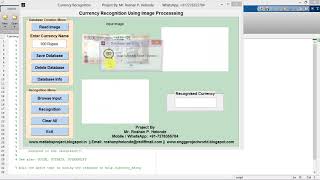 Currency Recognition Using Matlab Project