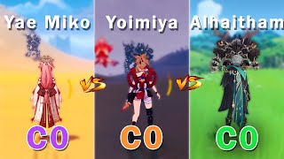 Yae Miko vs Yoimiya vs Alhaitham !! who is the best ?? Genshin Impact Gameplay!!