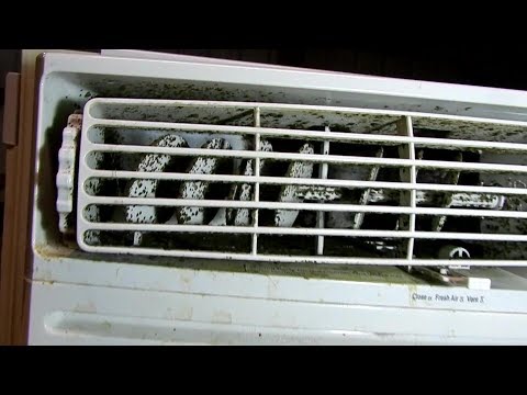 Cleaning mold out of a window AC unit. Cleaning mold out of a window AC unit.