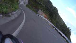 長野県道34号線(峠みたいなクネクネ区間下り2019夏頃)　バイク ツーリング　VTR250　車載動画