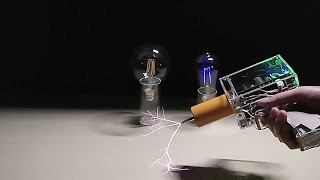 Cheap Handheld Tesla Coil Gun Weapon Portable Artificial in Hand Scientific Experiment Fun Arc