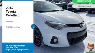 2016 Toyota Corolla T250144A