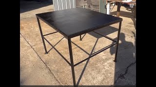 A DIY steel table build from scrap.