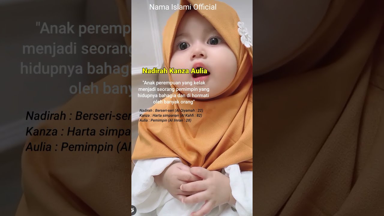 Nama Bayi Perempuan 3 Kata Dalam Alquran Beserta Artinya #shorts - YouTube