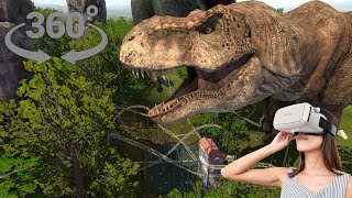 #13 T-Rex dinosaur roller coaster VR 360 4K POV