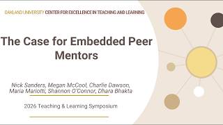 Peer Mentors: Lessons and Reflections from the Embedded Writing Mentors in First-Year Writing Course