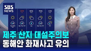 [날씨] 제주 산지 대설주의보…동해안 화재사고 유의 / SBS