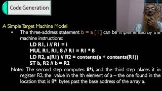 Code Generation - Sample Machine Codes of the Simple Target Machine Model