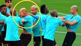 Neymar, Richarlison \u0026 Vinicius Jr Funny Fight in Brazil Training