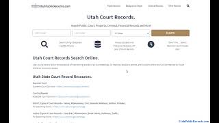 Utah Court Records (Search Public, Divorce, Criminal, & Others By Name and Case).
