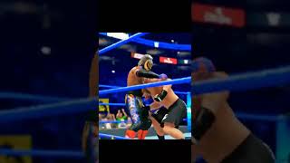 WWE 2K22 REY MYSTERIO MOVE GONE WRONG AND GOT HEAVY PUNCH BY BROCK LESNAR #shorts #smackdown #wwe2k