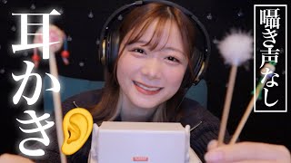 【ASMR】4種類の耳かき👂/ 囁き声なし【SUB】ear cleaning / No,talking🗣❌